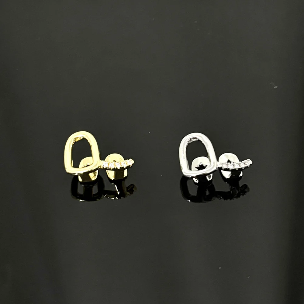 YOUNGX خمر شريط أفقي الجوف الأسنان Grillz الأقواس الهيب هوب لامعة الزركون الأسنان قبعات للنساء الرجال المجوهرات تأثيري #6