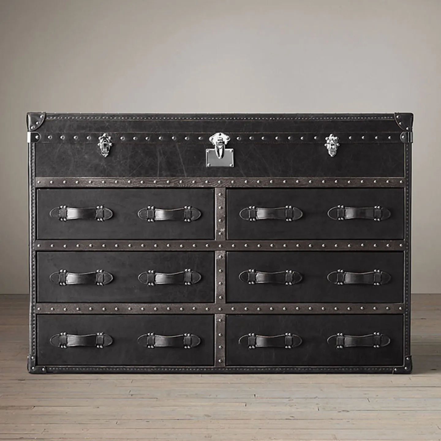 

Living room against the wall storage decorative oil wax leather entrance cabinet