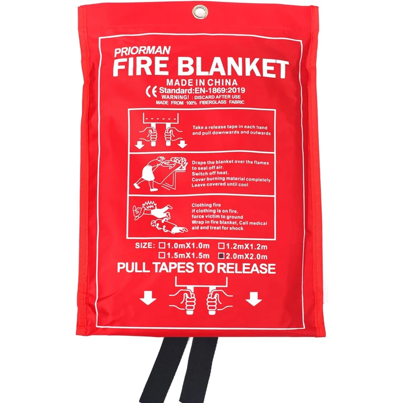 Fire Blanket 2M*2M Fighting Fire Extinguishers Tent Boat Emergency Blanket Survival Fire Shelter Safety Cover for Kitchen Safety