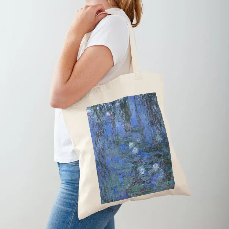 Water Lilies Monet vibrant blue Tote Bag Fabric bag Shopping bags Shopper bag Reusable bags