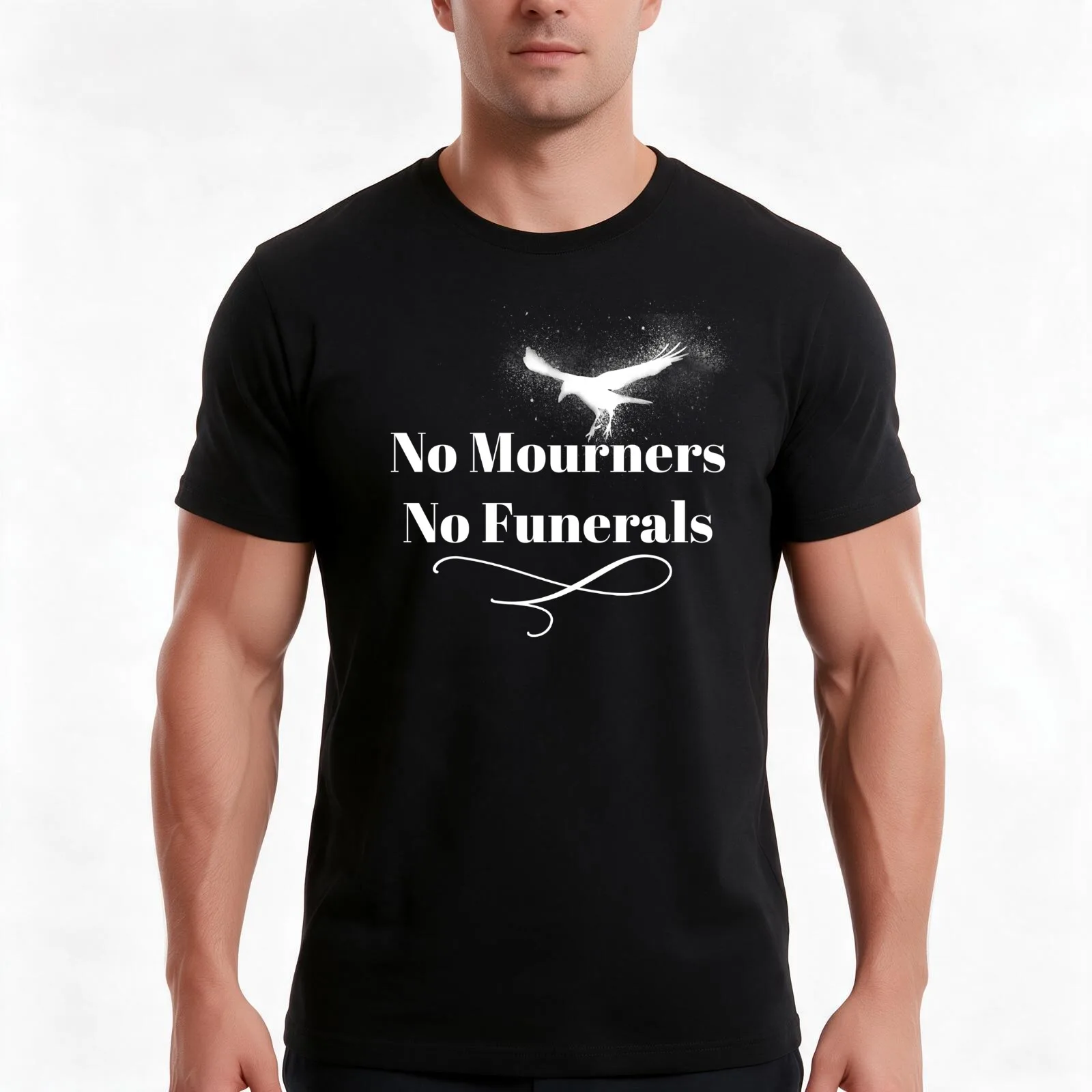 No mourners. No funerals. Six of Crows Book Quote T-Shirt Summer Casual Cotton Tee Oversized Streetwear Tops Unisex Men Women