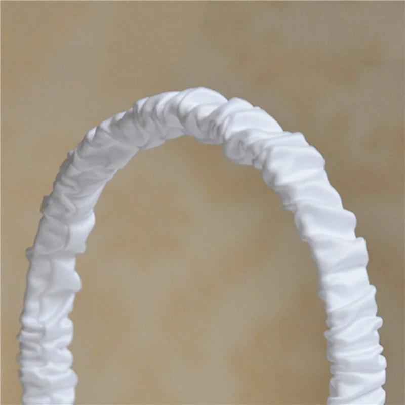 3X رومانسية Bowknot الساتان الأبيض حفل زفاف حزب زهرة فتاة Basket-B09B