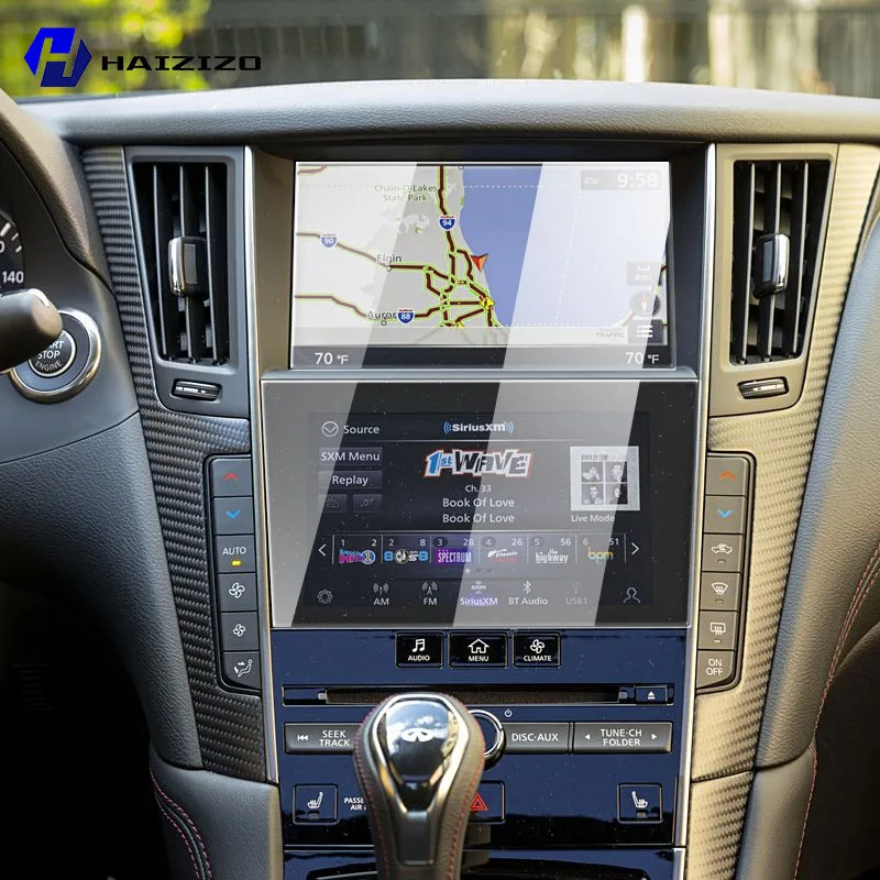 

For INFINITI Q60 Q60S 2015-2025 Car GPS navigation LCD screen tempered glass protective film anti fingerprint refit accessories