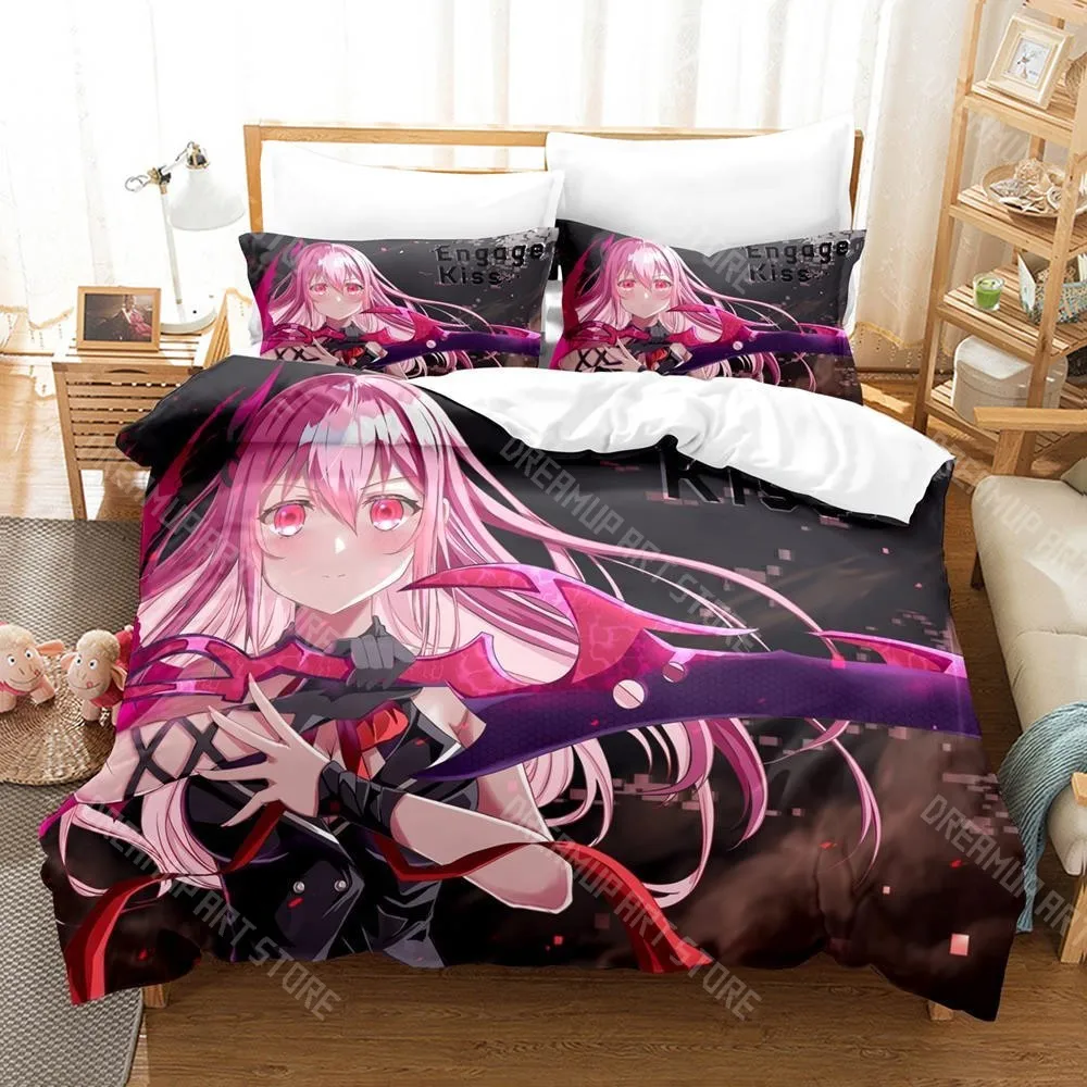 3D Printed Engage Kiss Anime Bedding Set for Boys Girls Duvet Cover Pillowcase Twin Queen King Full Single Double Sizes