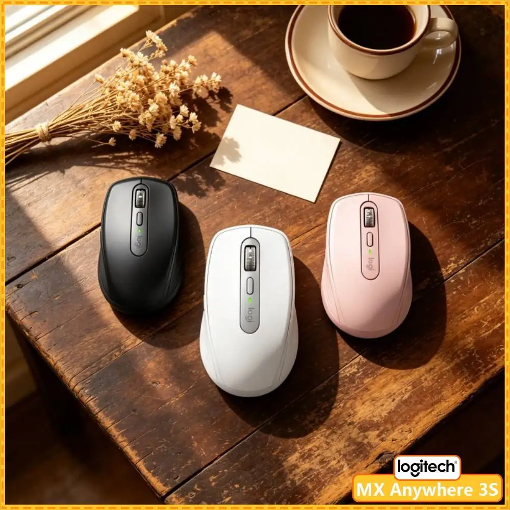 Wireless Logitech MX Anywhere 3S - 8K DPI Hyper-Scroll Wheel Anti-Slip Grip Great for Vape Shop & Daily Opening Task Schedule