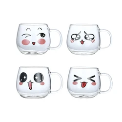 Tasse en verre avec degré de chaleur, tasse à thé, lait, jus de citron, café, eau, bière, expresso, café, tasse à whisky, verres, articles pour la maison, 200ml