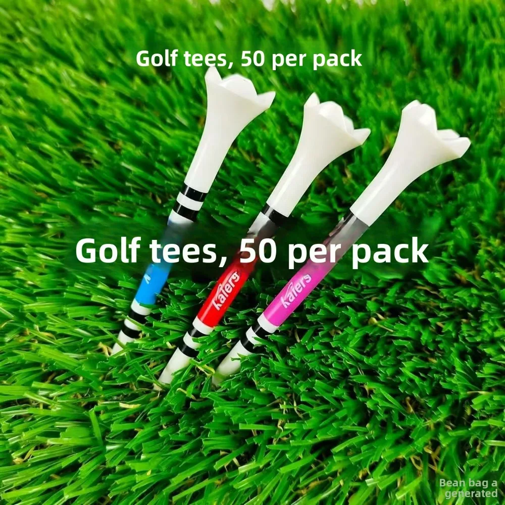

50 Pcs/bag Kaiersn Plastic Golf Balls TEE 83mm Plastic Tee Low Resistance Striped Graduated Tee Professional Training Accessorie