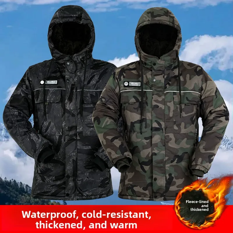 Vêtements de travail en coton camouflage Thiened Fce pour hommes, imperméables et résistants au froid, pour l'hiver, protection contre le froid