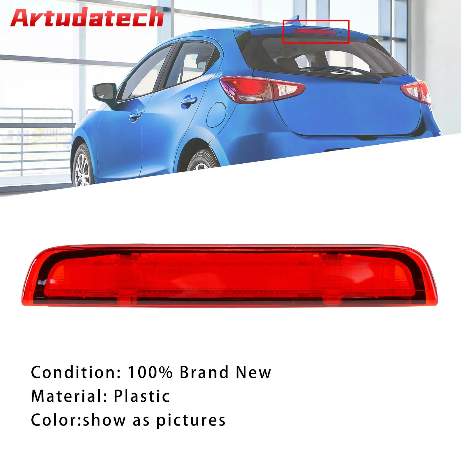 Artudatech Rear High Level Brake Light LED For Toyota Yaris MK3 Hatchback 2012-2016 2017 2018 2019 2020 Car Accessories