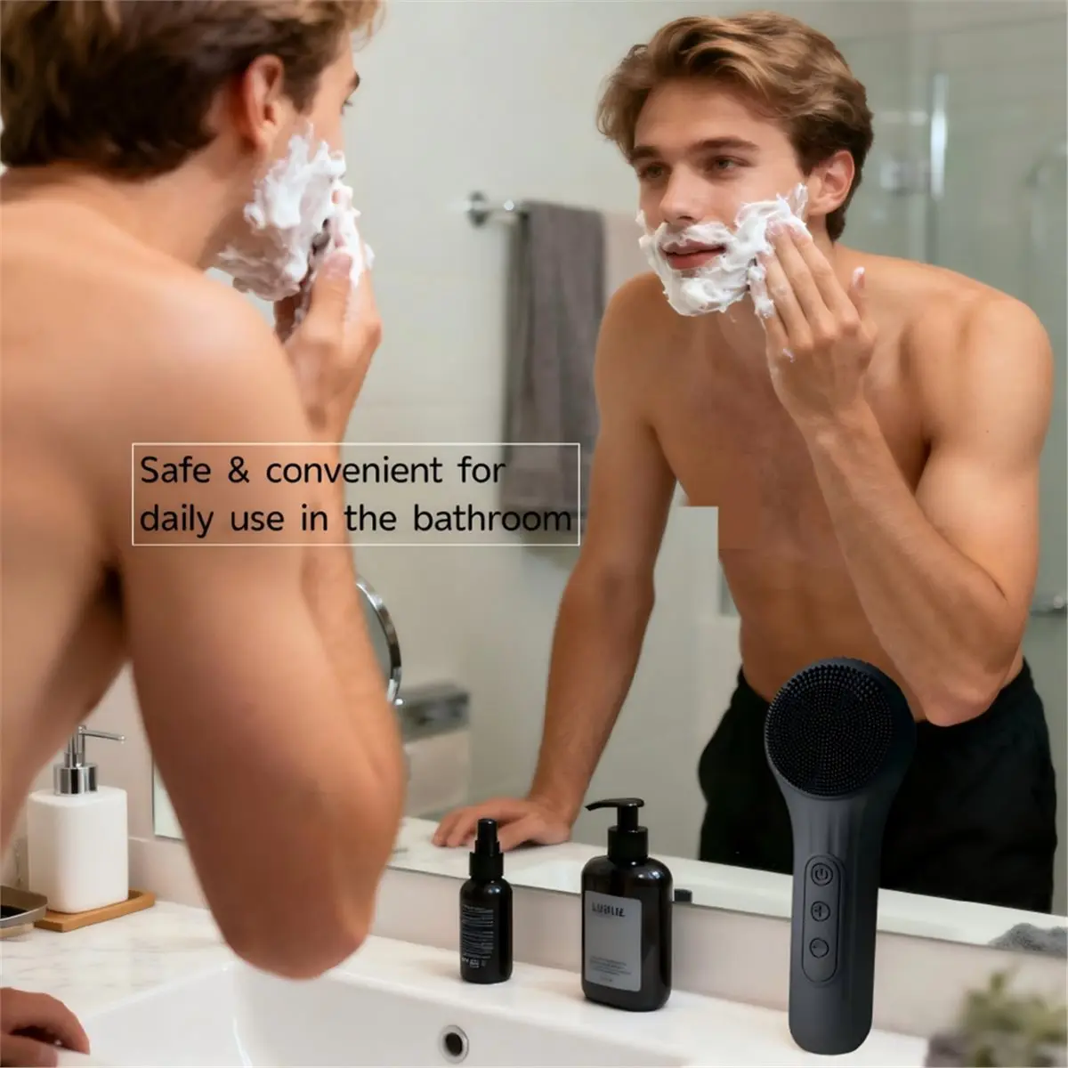 

Водонепроницаемое силиконовое ультразвуковое очищающее устройство, массажер для ухода за кожей с 6-скоростными настройками.