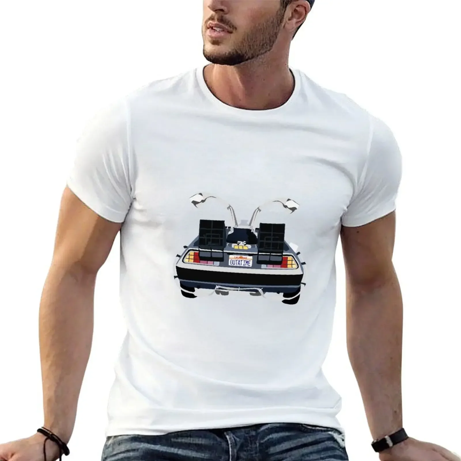 Back to the Future Delorean 'OUTATIME' T-Shirt vintage t shirts anime figures mens graphic t-shirts pack