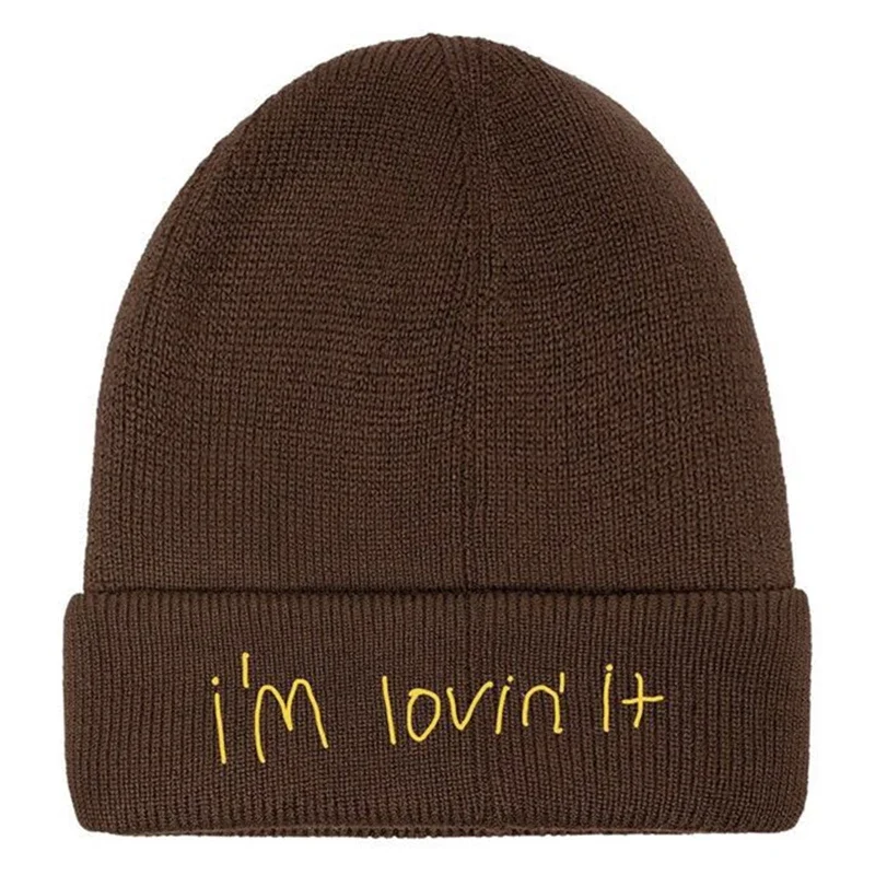 New trending Cactus Jack i LOVIN IT Beanie Cotton ricamo cappello lavorato a maglia invernale Skullies Coffee Cap Ski