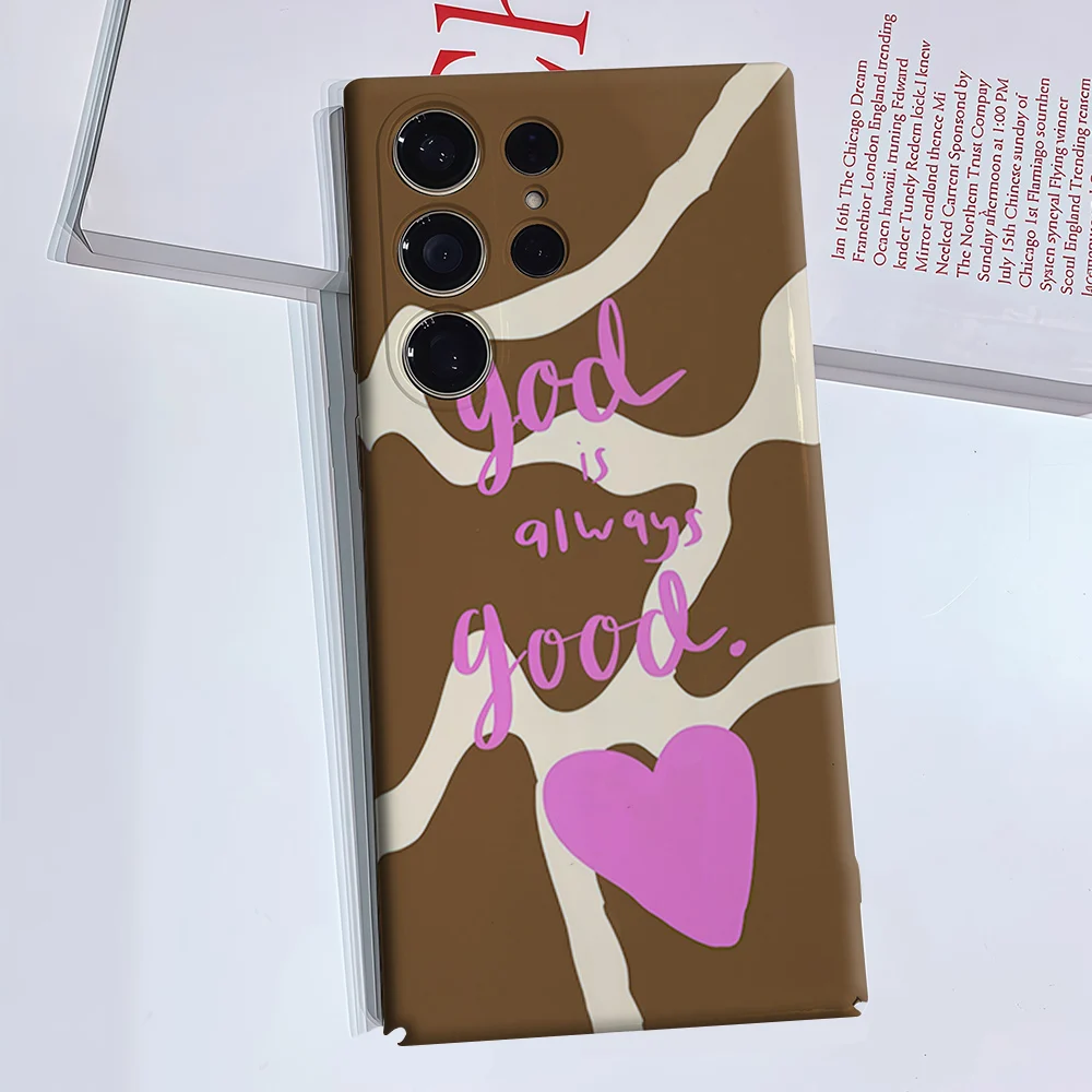 Cow Print God Verse Phone Case for Samsung Galaxy S26 S25 S24 S23 Ultra Plus Luxury Double-layer anti-fall Back Cover