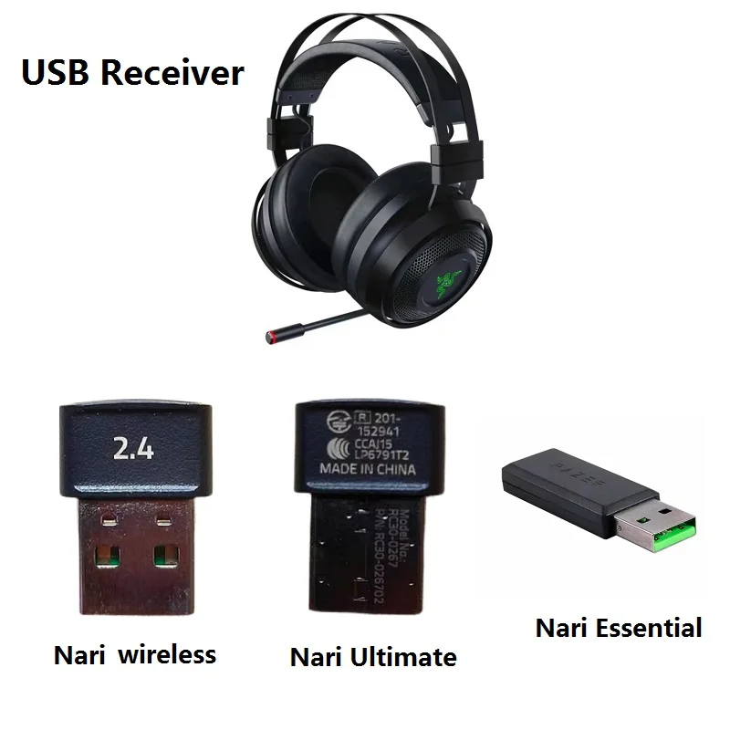 อะแดปเตอร์ตัวรับสัญญาณ USB สำหรับ Razer nari ของแท้อะไหล่ชุดหูฟัง p/n: อะไหล่ทดแทน RC30-0267