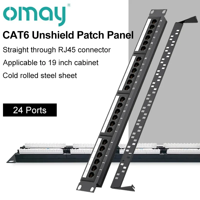 Patch Panel Rack 19 inch Rack24 Ports CAT6 UTP KeyStone Module Panel With rj45 Cat6 Cable Frame 24 Port Listed Rackmount Panel