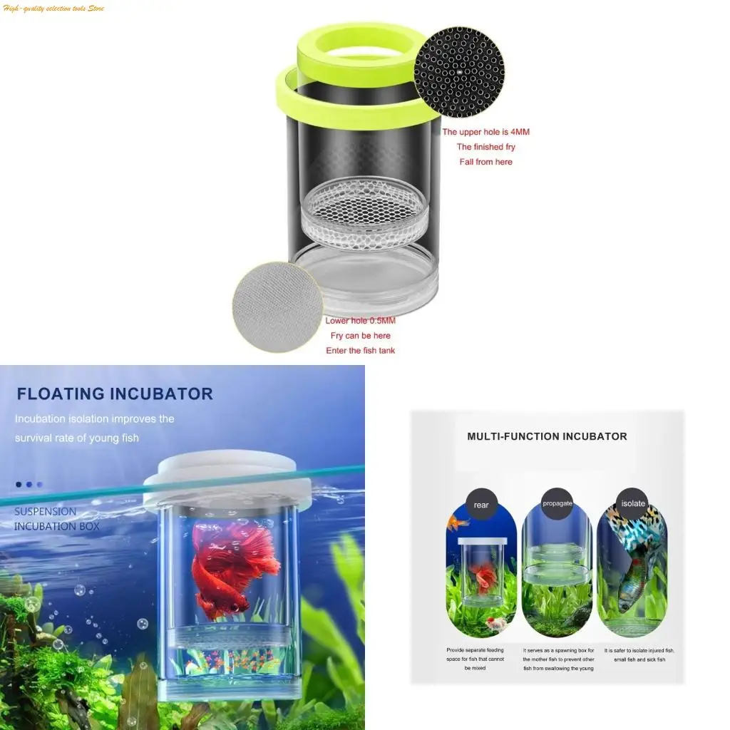 203F 3PCS Isolation Hatchery Incubator Box for Baby Fish Fries in Aquariums with Mesh Divider for Baby Fish Breeding