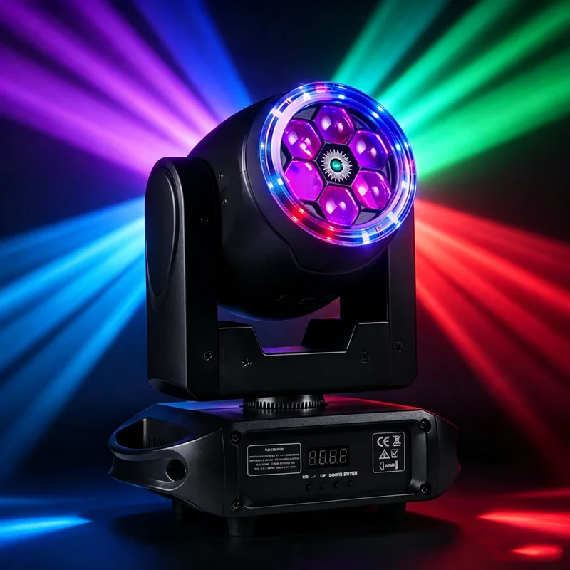 6X15W RGBW 4in1 LED Professional Stage Laser Light 90W RGBW Mixing DMX512 17CH Sound Active Stage Lighting for Performance