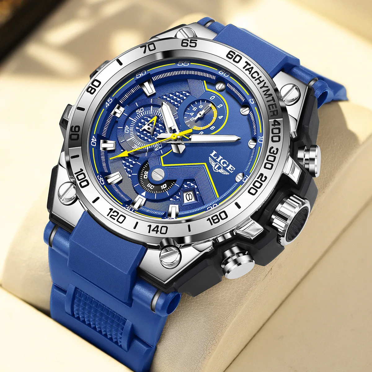 

LIGE Mens Watch Luxury Waterproof Luminous Date Quartz Watches Fashion Sports Chronograph Military Man Watch Relogio Masculino