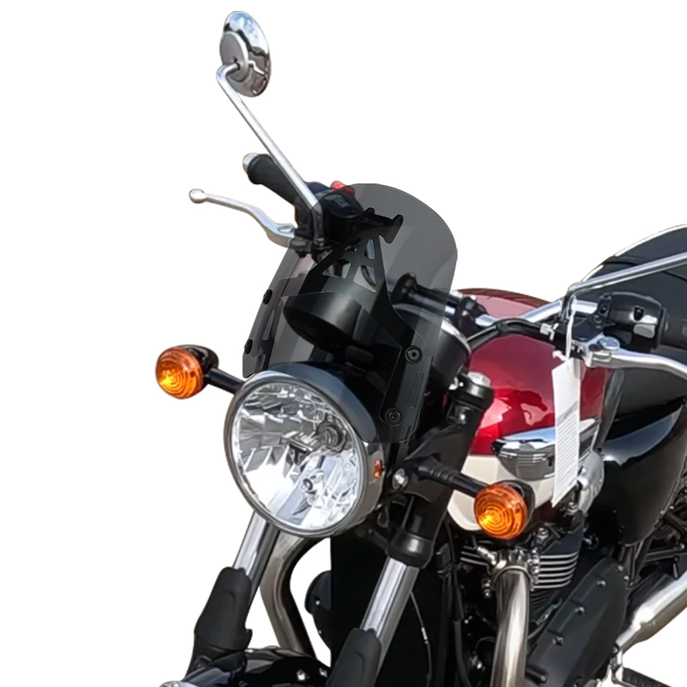 Motorcycle Windscreen Wind Windshield Protector For Triumph Bonneville T100 / T120 2016-2023 2024 GPS Mount Navigation Bracket