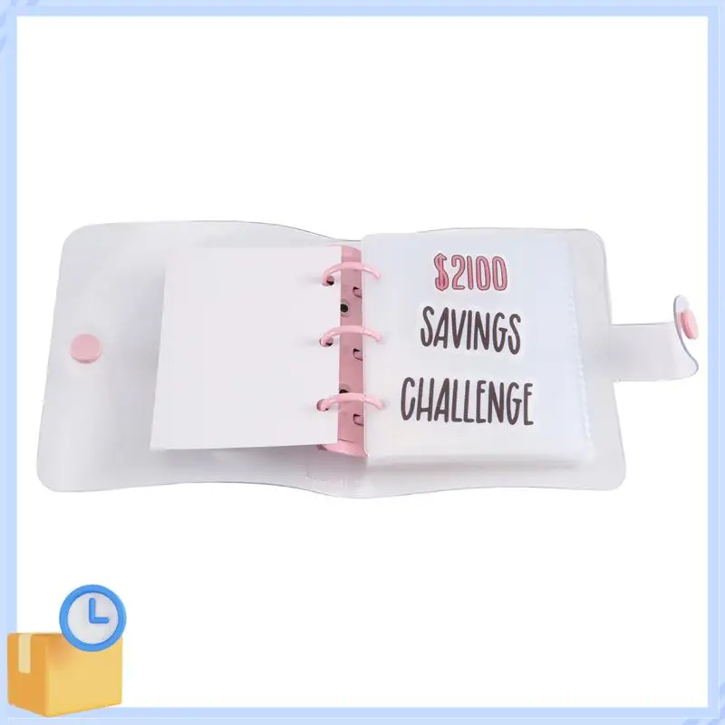 人気の2100貯金チャレンジバインダー、お金貯金チャレンジミニバジェットバインダー、PVCピンク、1個