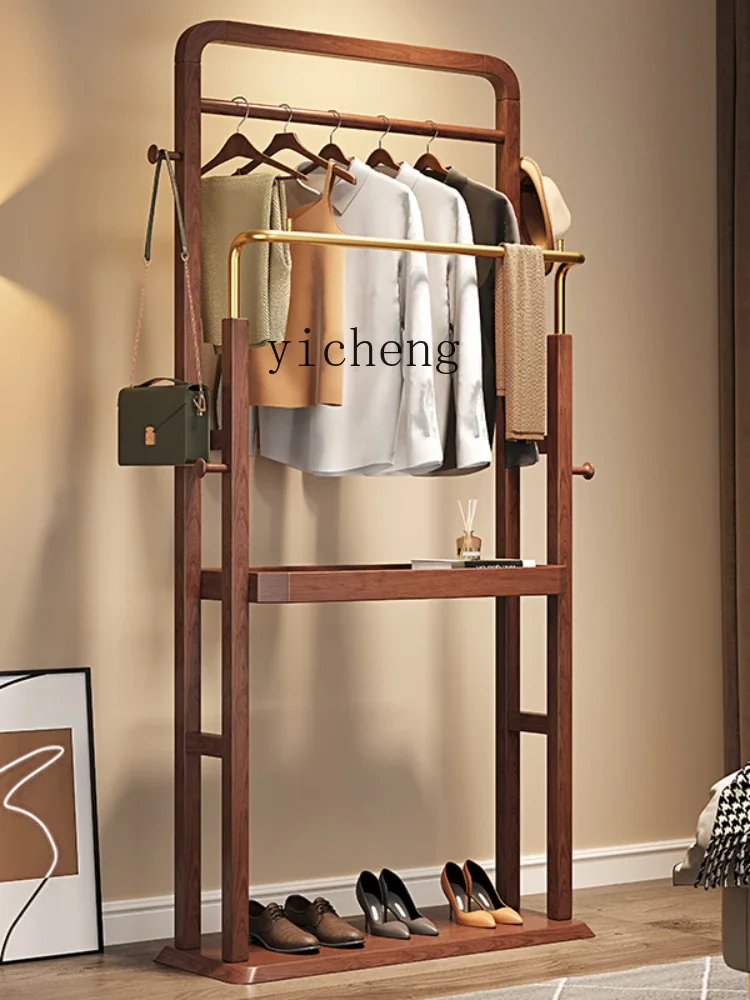 XL Clothes Rack Floor Bedroom Simple Room Solid Wood Coat Rack Office Vertical