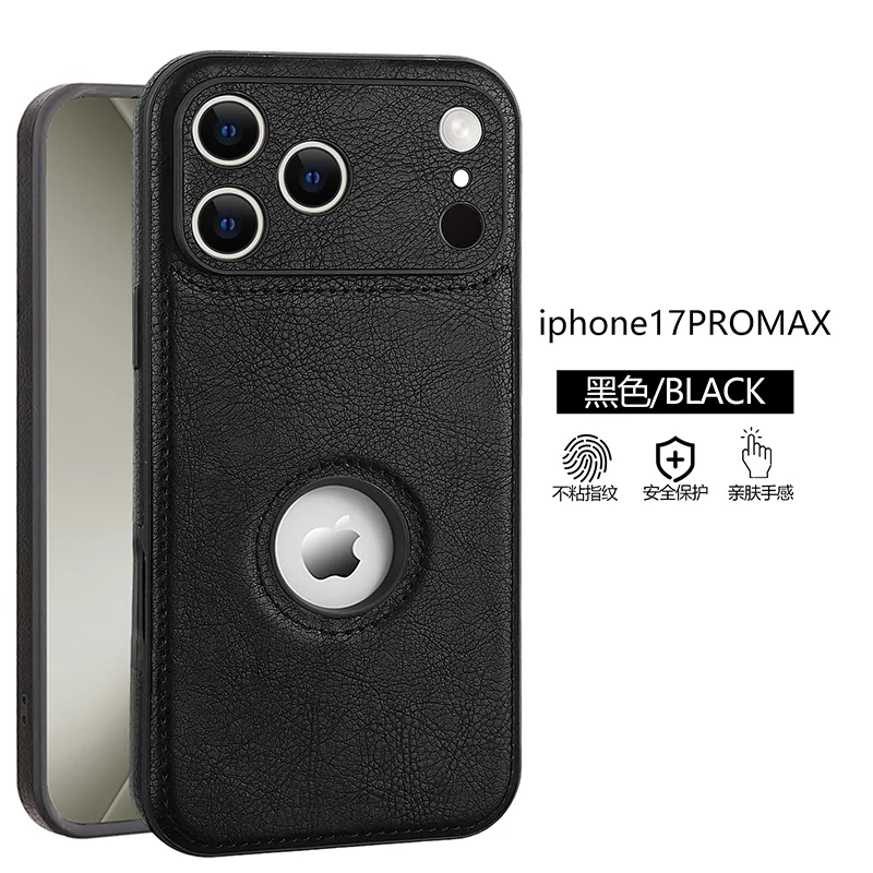 Logo-Sichtbares Design Handyhülle für iPhone 17 Air 16 E Pro Max 15 14 Plus 13 12 11 Vintage PU-Leder Stoßfeste Business-Hülle