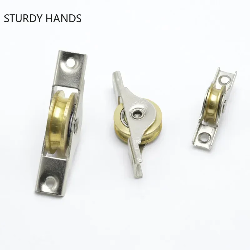 

2 шт., высококачественные роликовые раздвижные двери, кухонный шкаф, медные роликовые колесики, направляющие для шкафа, оконной мебельной фурнитуры