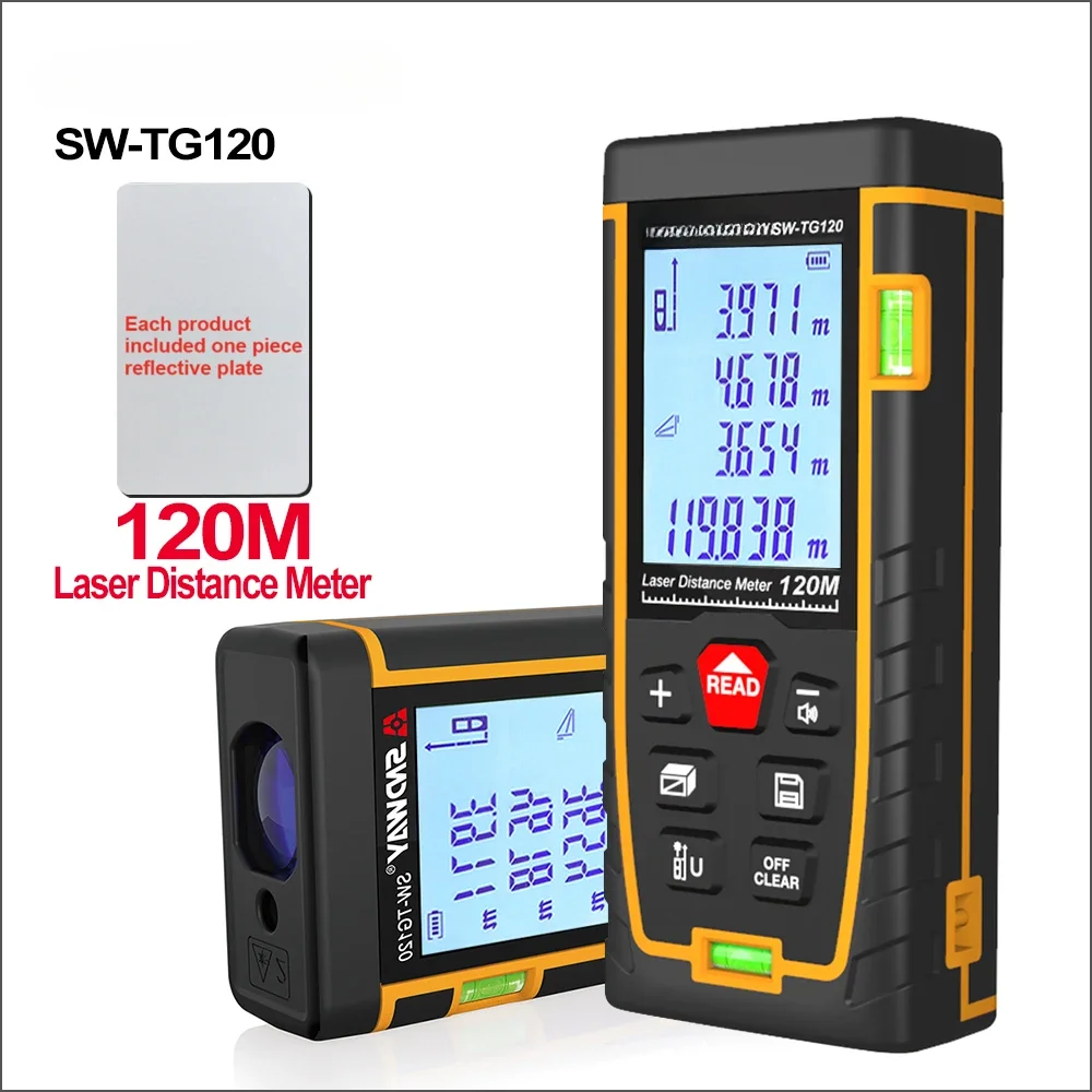 New Laser distance meter 120m range finder  measure tape laser roulette tools  build device SW-TG120