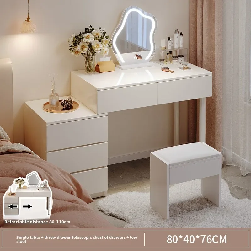 Factory Bedroom Modern Chest Integrated Dresser Small Apartment Multi-functional Retractable Storage Makeup Table view 4