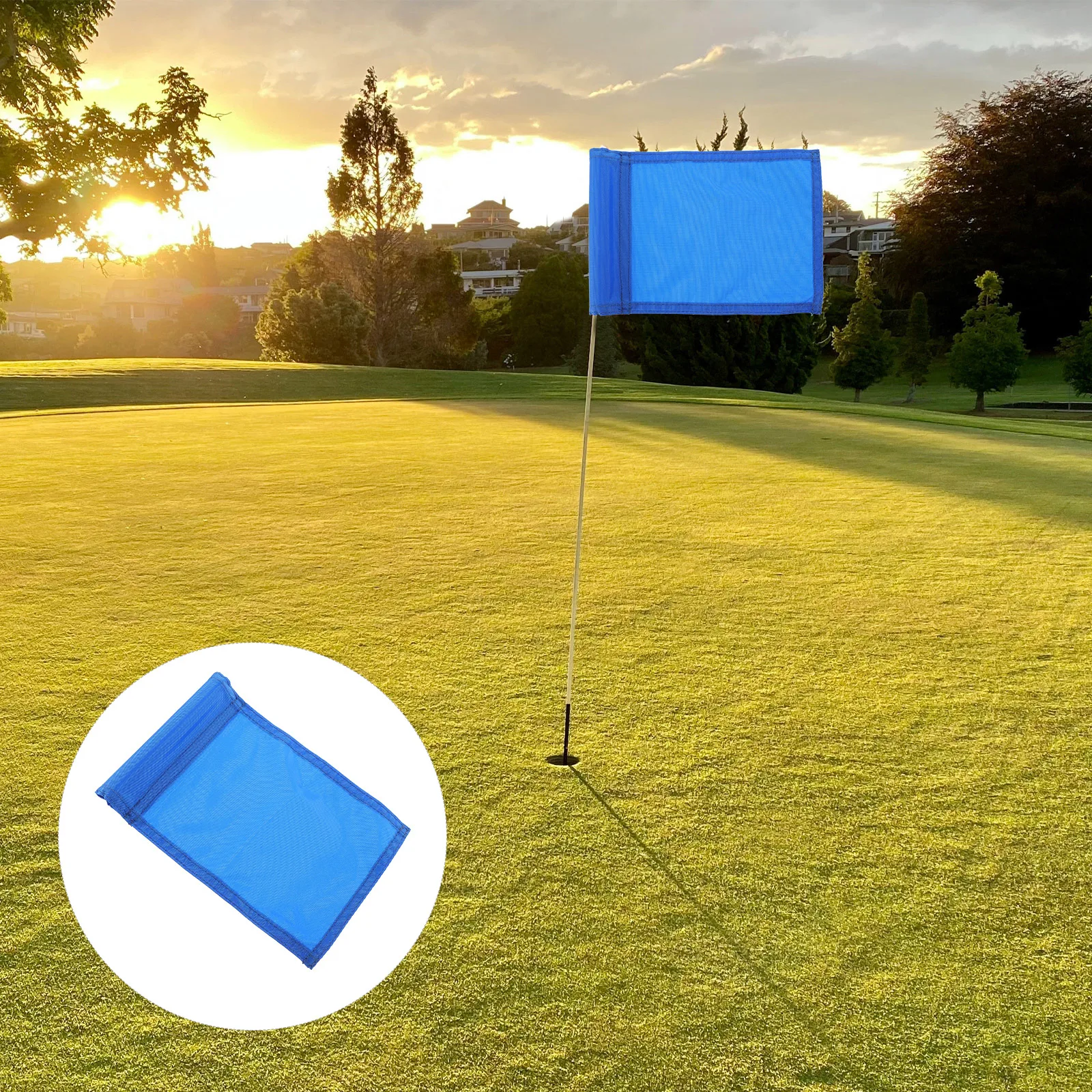 

Golf Hole Cup Flag Blue Mini Training Tools Wear Resistant Canvas Golf Flags Yard Putting Practice Court Golfer