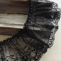 14cm wide high quality black jacquard fabric lace DIY banquet dress skirt sewing material Garment flared cuffs curtain brow trim