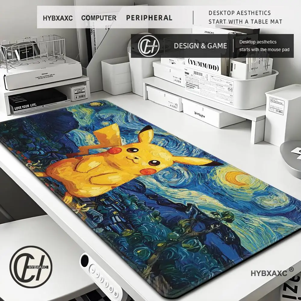 

Abstract Art Gaming Mouse Pad 900x400 PC P-pikachu Gamer Cabiner Keyboard Rug XXL P-pokemonS Desktop Mouse Mat Carpet
