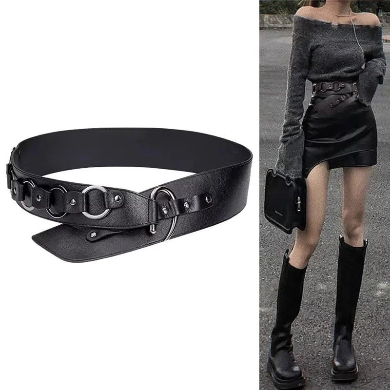 

Fashion Leather Waist Belt for Women Ladies Dress Belts Black Waistband Trouser Skirts Outfit Belts