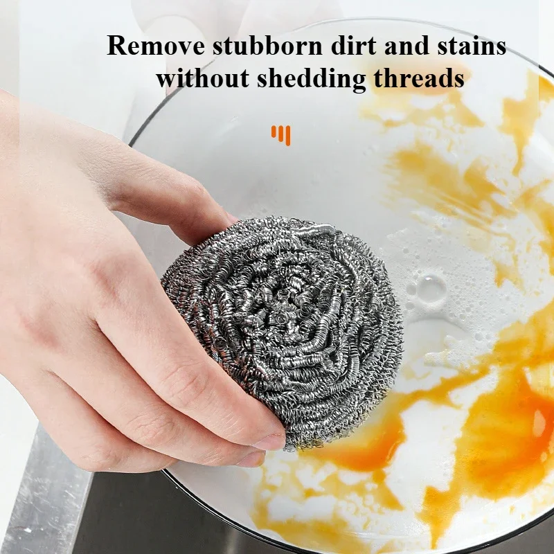 Magic Steel Wire Ball Stainless Steel Heavy Duty Balls for Dishwashing Cleaning Scrubber Kitchen Pot Rust Removal Cleaner Tools image 2