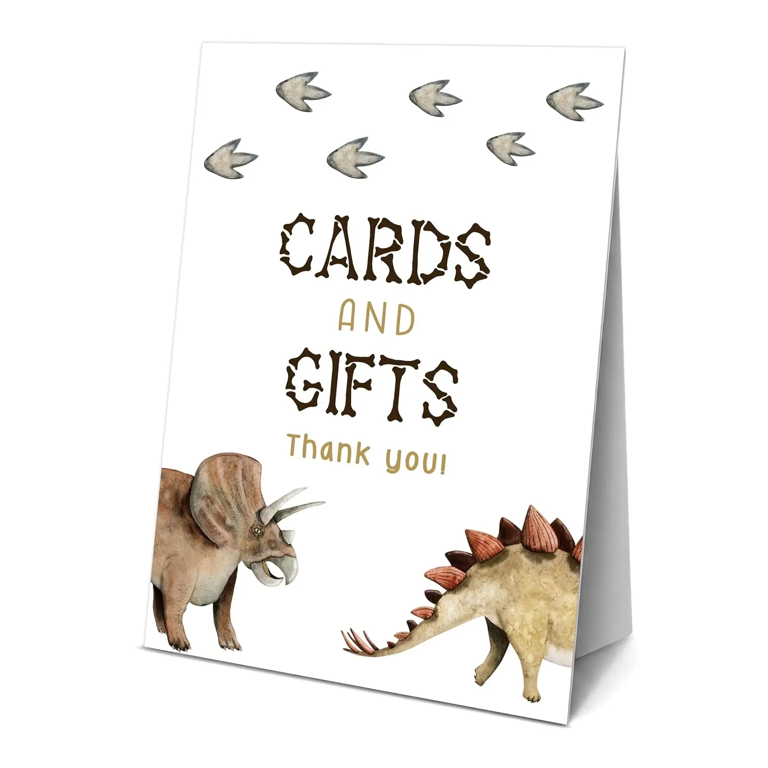 Cards & Gifts Sign 8x11 Inch with Stand Dinosaur Theme Party Decoration Birthday Graduation Retirement Baby Shower Gift Station