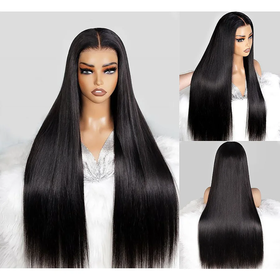 

30 40 Inch 220 Density Bone Straight 13X4 13X6 Hd Lace Frontal Wig Transparent Lace Front Pre Plucked 100% Human Hair For Women