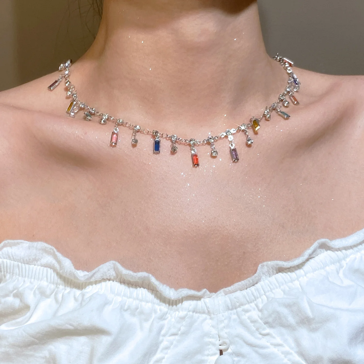 Moda Dopamin Renkli Kristal Pü - Crystal Choker Necklace incelemesi ve fiyatı
