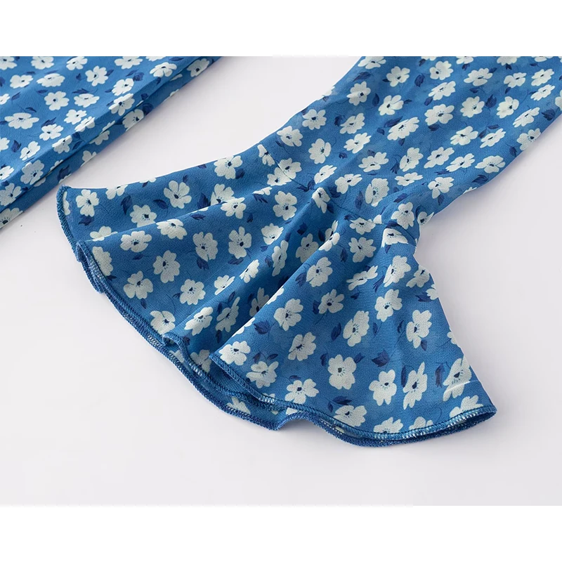 YENKYE Nuove donne stampa floreale manica lunga mini abito sexy backless scollo a V abiti da vacanza a-line Chic Lady Robe