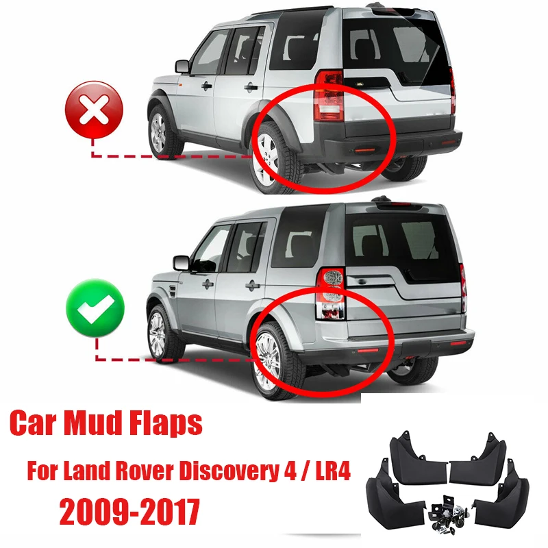 Rhyming Car Mudguards Black Splash Guards Mud Flaps Fender Kit Car Accessories Fit For Land Rover Discovery 4 LR4 2009-2017