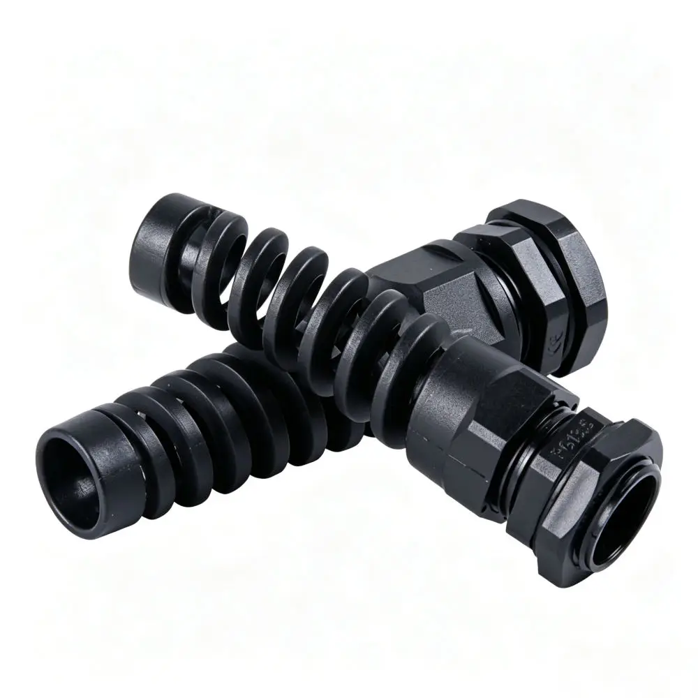 Anti Bending Nylon Cable Connector Waterproof Spiral Gland Fitting For Electrical Device Wiring Systems Industrial Machinery