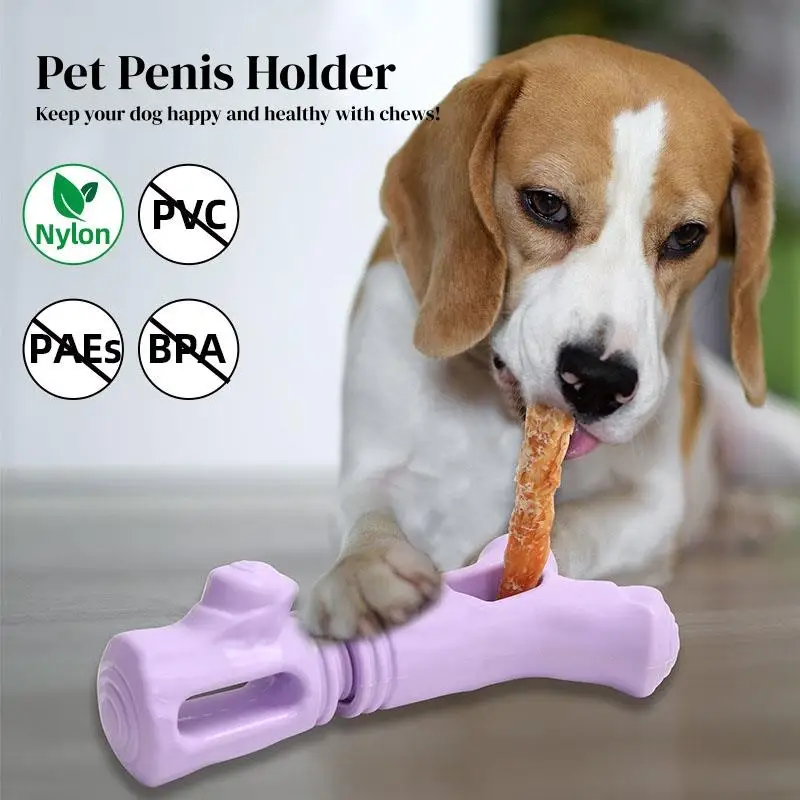 

Personalized Rotating Branch Pet Feeder Dog Toy Tough Chew Snack Stick Holder Fun Relief