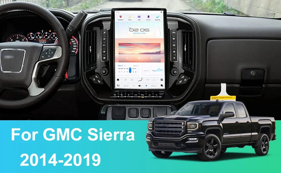 14.5 inch Tesla Style Android 13 8+128GB For Chevrolet Silverado GMC SIERRA Car GPS Navigation Multimedia Player Radio Headunit