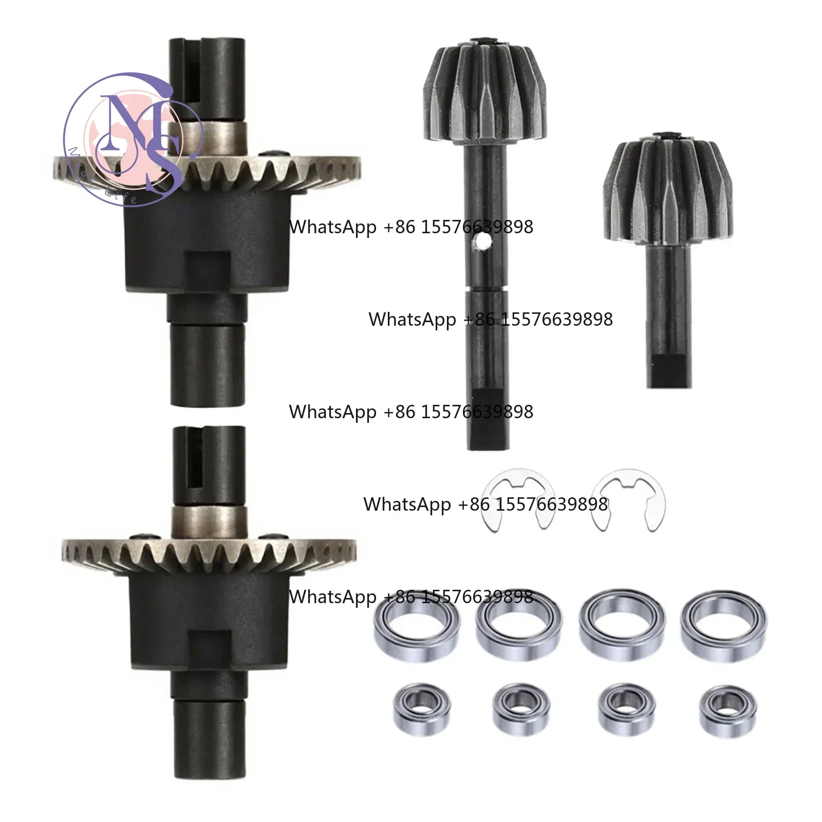ZOCI-FOR Metal Front Rear Differential Gear Kit, 1/10 RC Model Car Modified Replacement Accessories