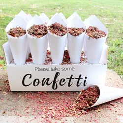 HUIRAN Confetti Cone Holder Rose Dried Flower Petal Wedding Decor For Weddings Decor Rustic Weding BIrthday Party Decor Confetti