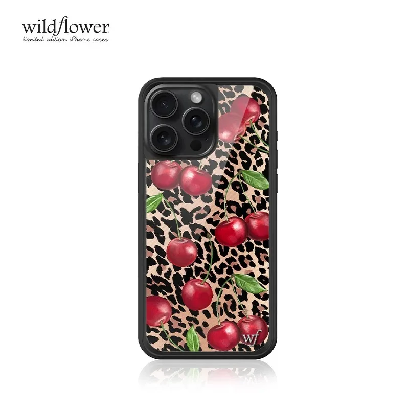 الفاخرة ثلاثية الأبعاد الكرز مثير ليوبارد الزهرة البرية آيفون 12 13 14 15 16 برو ماكس زائد 17 برو ماكس البرية لطيف لينة حواف غطاء