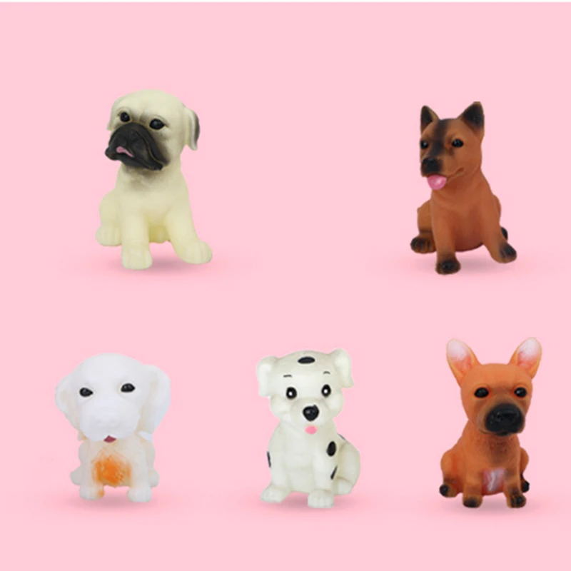 Cartoon Cute Pet Dog Pinch Will Sound Toy Set Funny Lovely Animal Modelling Children's Bath Toy Kids Birthday Party Holiday Gift