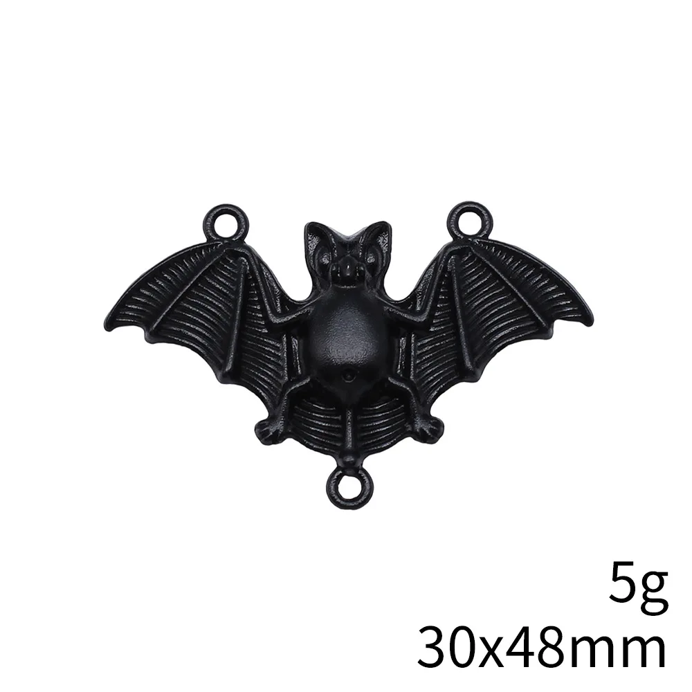 WYSIWYG 4pcs 30x48mm 3 Colors Bat Connector Charms Pendant For DIY Jewelry Making Halloween Jewelry Charms Pendant