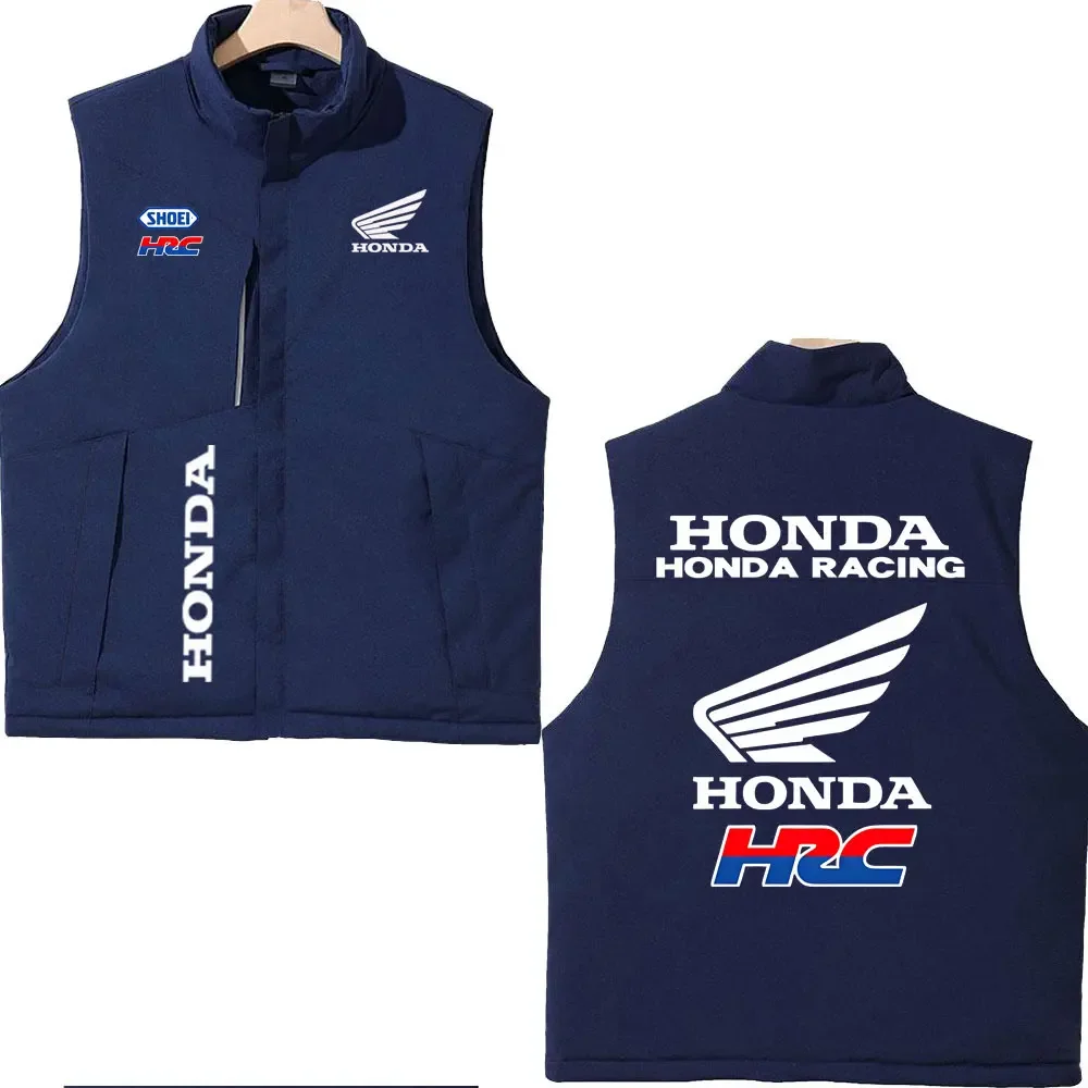 2025 Honda Racing Printed Cotton-Padded Vest Autumn Winter Men's Women's Outdoor Motorcycle Jacket Street Fashion Warm Clothing