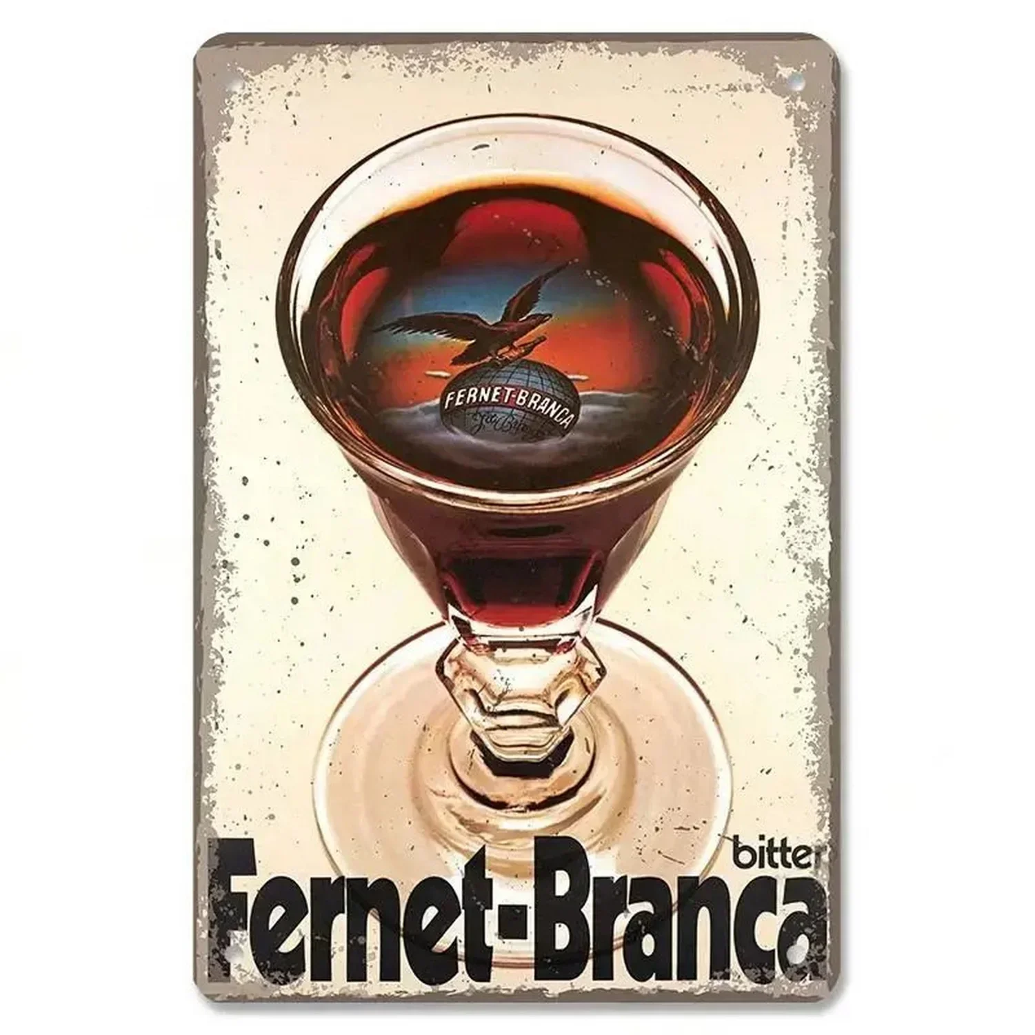 Metal Tin Signs Plaque Femet Branca Gin Wall Decoration Vintage Iron Painting Art Posters for Man Cave Home Cafe Garden Club Bar