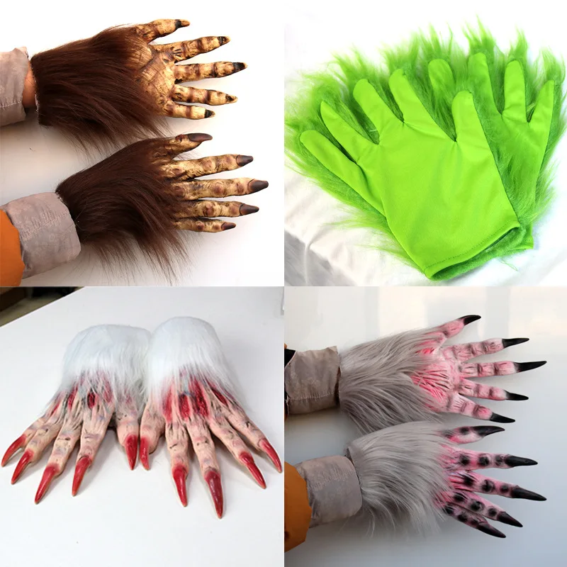 

Cosplay Wolf Claw Shape Latex Gloves Halloween Birthday Party Novelty Costume Accessory Funny Dress Up Festive Photobooth Props
